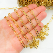 Gold Plated 925 Sterling Silver Smooth Paperclip Chains